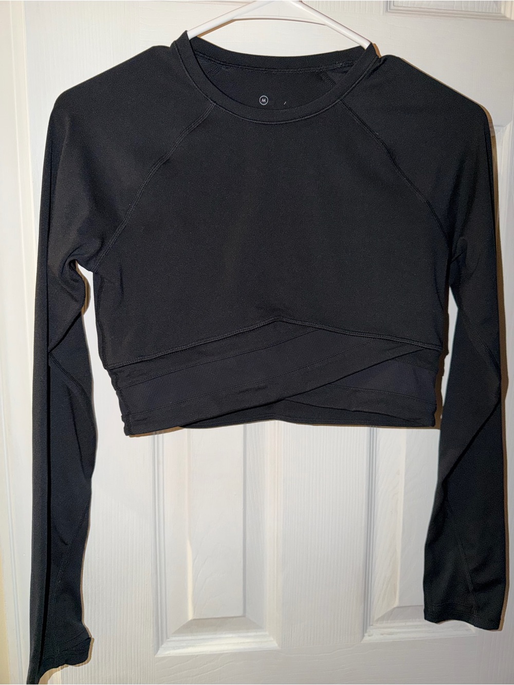 Sweaty Betty Black Long-Sleeve Cropped Workout Top